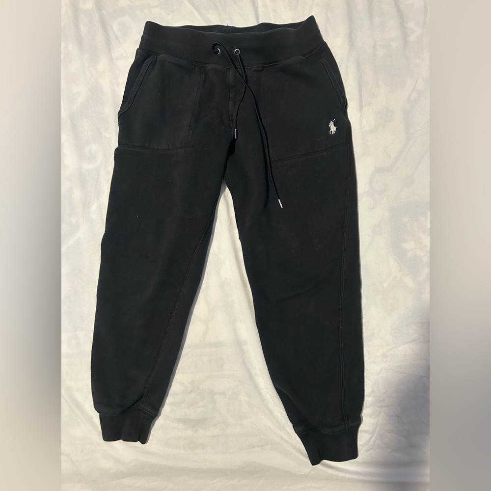 Ralph Lauren Black Kids Fleece Joggers with Polo Pony